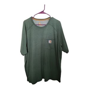 Carhartt Force T Shirt Mens 2XL Green Short Sleeve Relaxed Loose Fit Outdoor